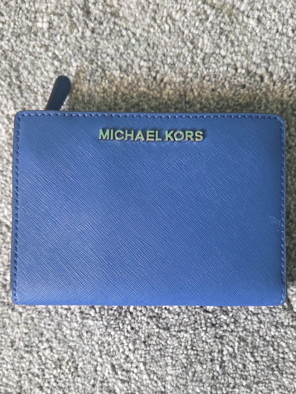 Michael Kors Jet Set Travel Medium Saffiano Leather Wallet Blue